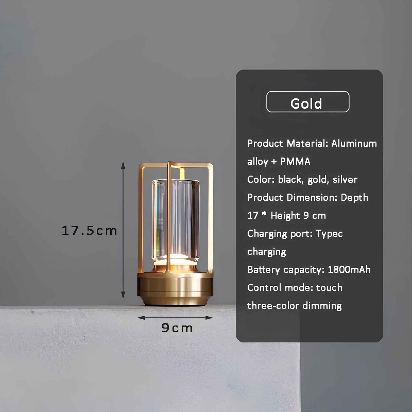 LumiCrystal™ Rechargeable Touch LED Crystal Lamp – Portable Cordless Ambient Light for Bedroom, Home Decor, Camping & Restaurant Lighting