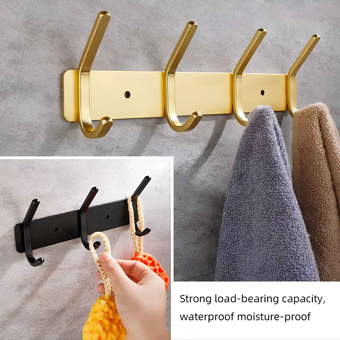LuxeHook™ Rose Gold Wall Hooks – Adhesive No-Drill Hooks for Bathroom, Kitchen & Entryway Organization