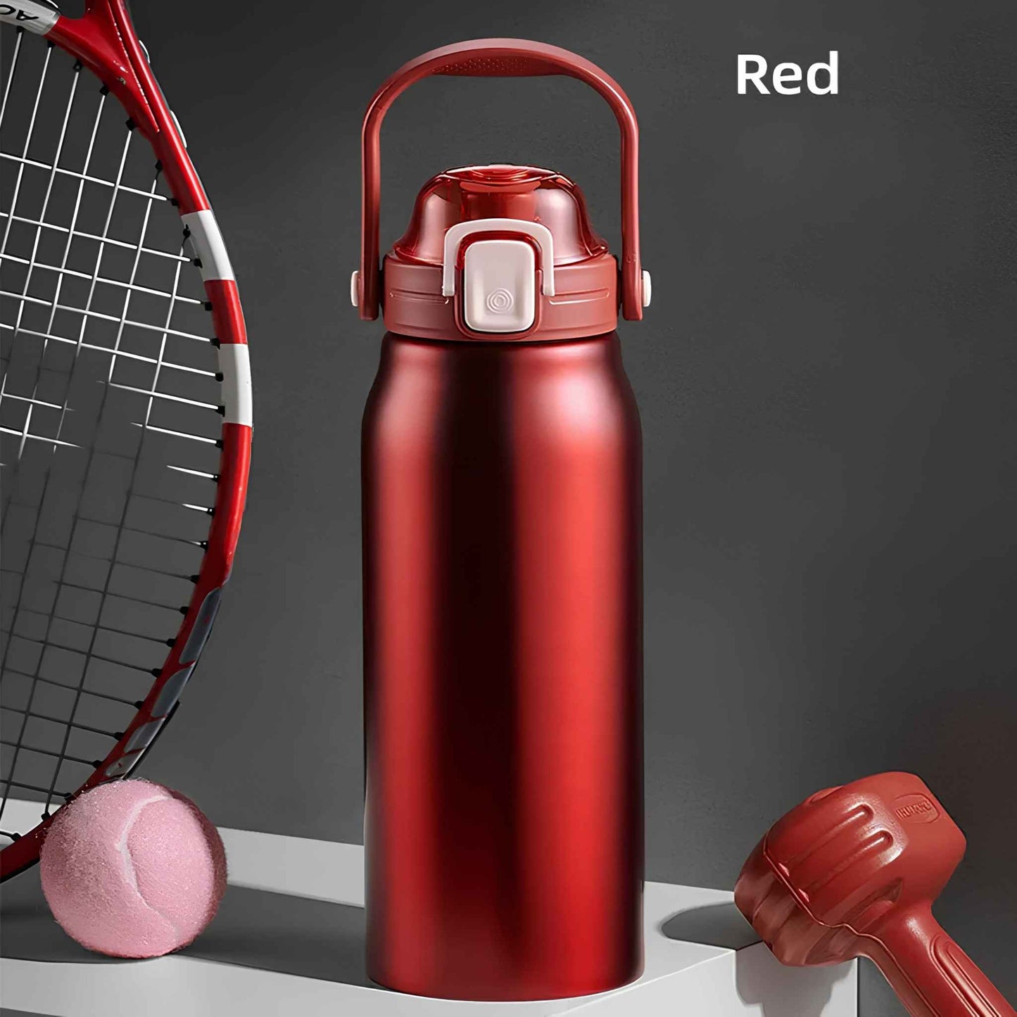 2L Stainless Steel Thermo Water Bottle with Straw – Large Vacuum Insulated Tumbler for Hot & Cold Drinks – Gym, Travel & Outdoor Sports