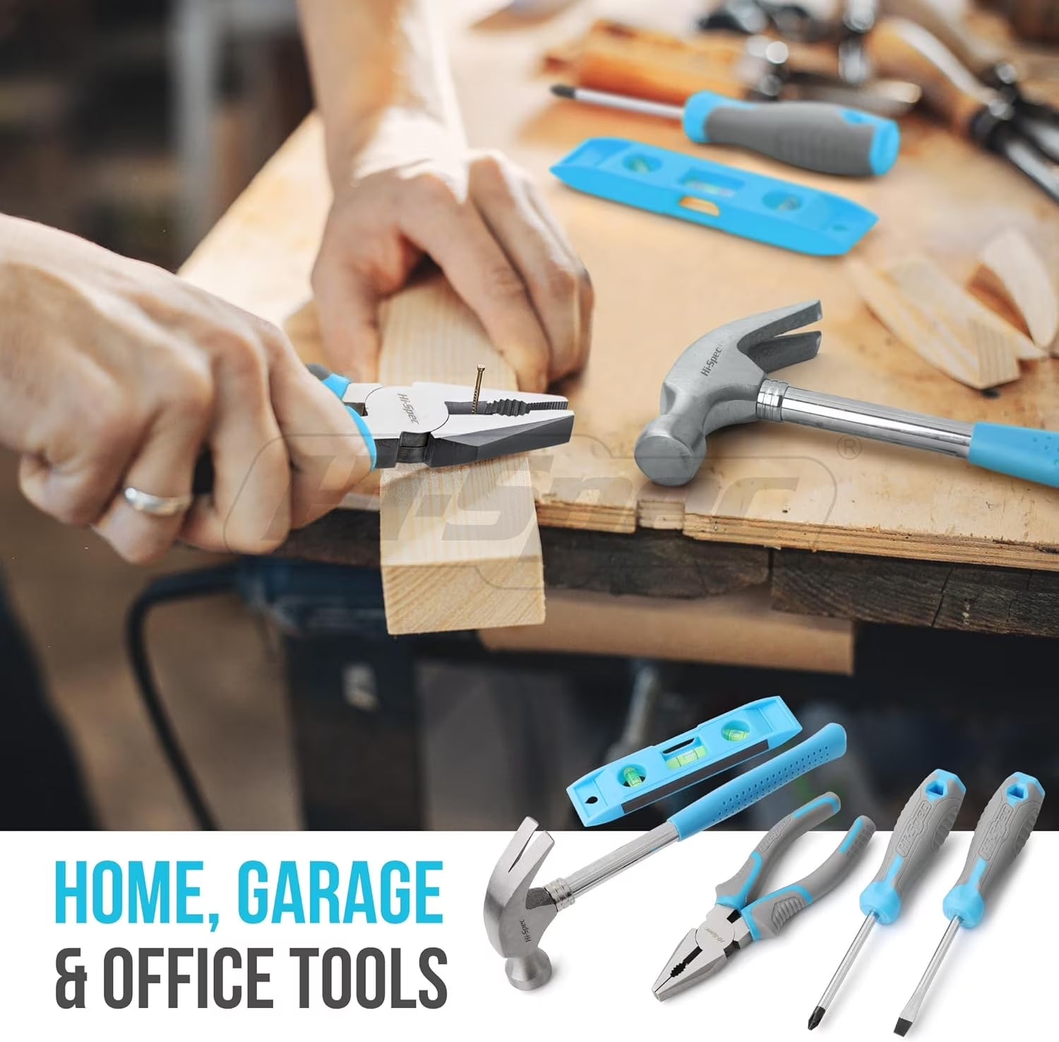 42Pcs Blue Small Basic Tool Kit for Household – Compact DIY Set for Home, Office & Dorm Repairs