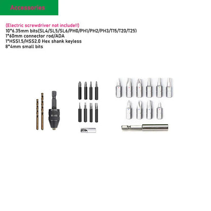 Electric Screwdriver Cordless 2000Mah Rechargeable Battery Power Tools Set Manual and Automatic Integrated LED Repair Tools