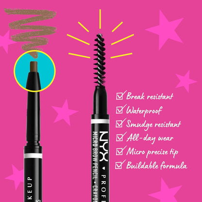 NYX PROFESSIONAL MAKEUP Micro Brow Pencil, Eyebrow Pencil - Taupe