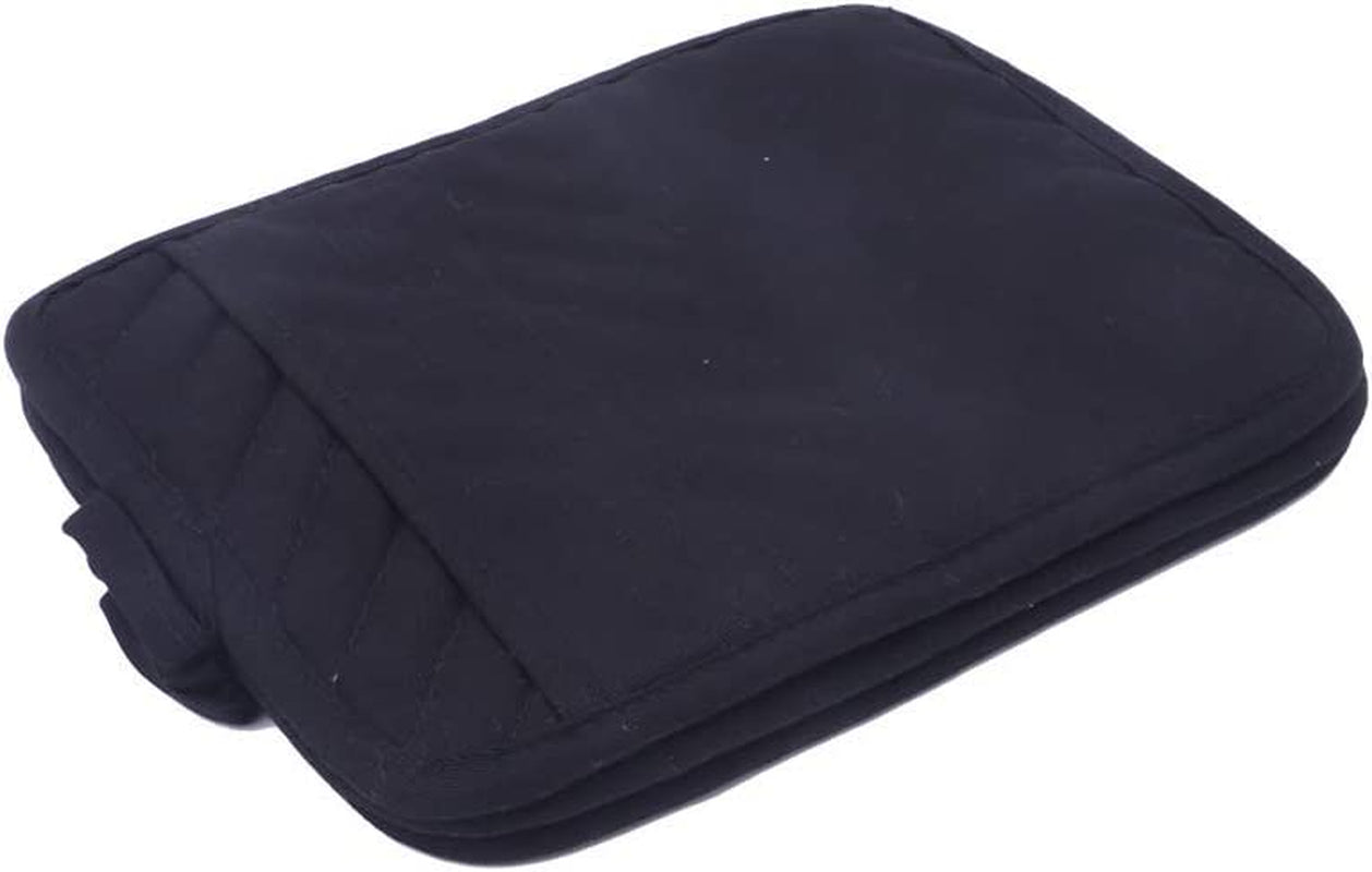 Nyi Pot Holders for Kitchen Heat Resistant, Cotton Hot Pads for Kitchen Counter Table, Black Pot Holders with Pocket