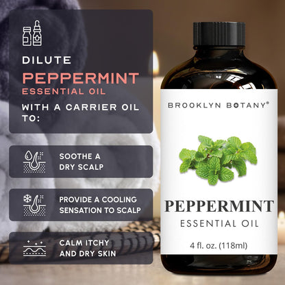 Peppermint Essential Oil – 100% Pure and Natural – Therapeutic Grade Essential Oil with Dropper - Peppermint Oil for Aromatherapy and Diffuser - 4 Fl. OZ