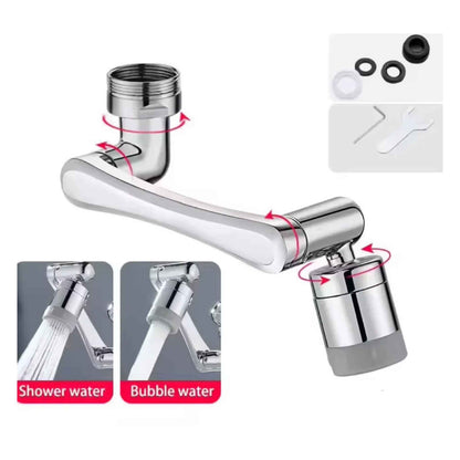 AquaTwist™ 1080° Rotating Faucet Sprayer – Universal Metal Tap Extender with Dual Mode Aerator – 22/24mm Kitchen Sink Adapter
