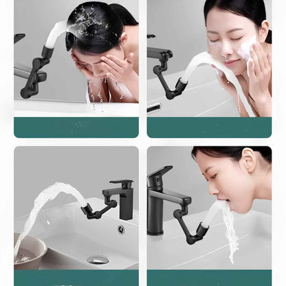 AquaTwist™ 1080° Rotating Faucet Sprayer – Universal Metal Tap Extender with Dual Mode Aerator – 22/24mm Kitchen Sink Adapter