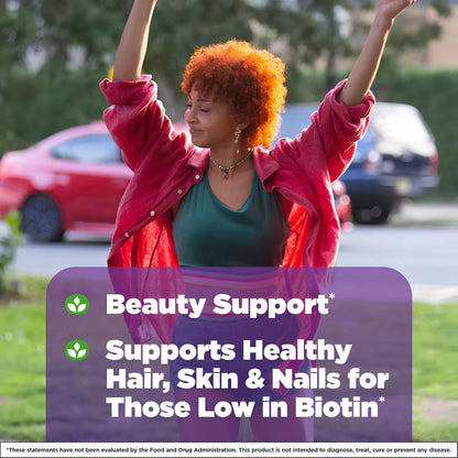 Biotin 10,000mcg Beauty Tablets – Fast Dissolve Strawberry Flavor – Supports Healthy Hair, Skin & Nails – 60 Count Dietary Supplement
