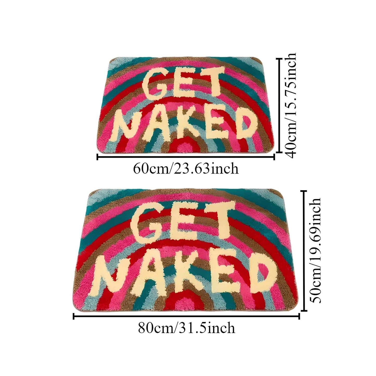 ColorPop™ Rainbow Tufted Bath Mat – Soft Non-Slip Absorbent Bathroom Rug – Colorful Accent Rug for Bedroom, Entryway & Home Decor