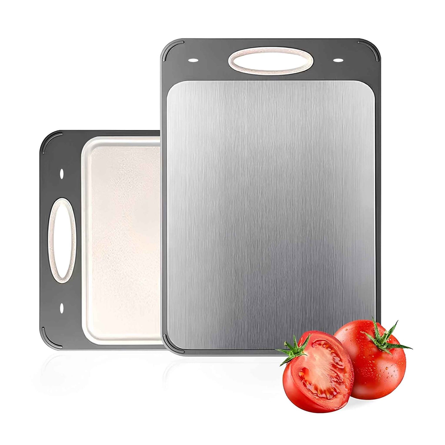 Double Sided Stainless Steel Cutting Board – Durable Kitchen Chopping Board for Meat, Vegetables & Fruits