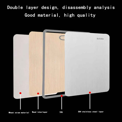 Double Sided Stainless Steel Cutting Board – Durable Kitchen Chopping Board for Meat, Vegetables & Fruits