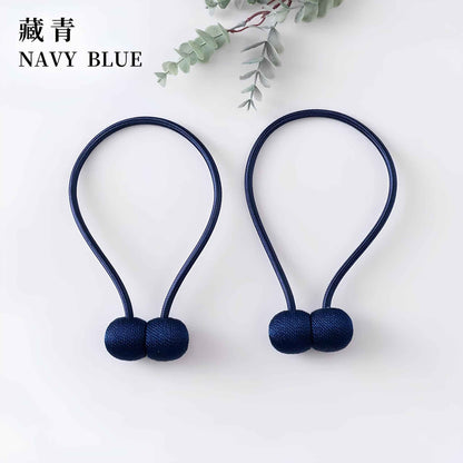 Magnetic Curtain Tiebacks 2 Pack – Elegant Polyester Buckle Curtain Holdbacks – No Drill Drapery Holders for Living Room, Bedroom & Office