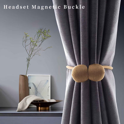 Magnetic Curtain Tiebacks 2 Pack – Elegant Polyester Buckle Curtain Holdbacks – No Drill Drapery Holders for Living Room, Bedroom & Office