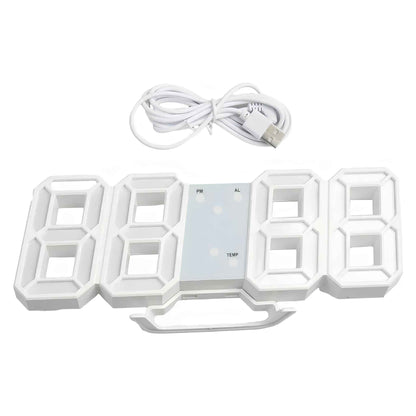 GlowDigit™ 3D LED Wall Clock – Oversized Digital Wall Clock with Alarm, Adjustable Brightness & Modern Home Decor Display