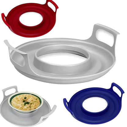 HeatMate™ Microwave Plate Holder – Anti-Spill Steam Tray for Bowls & Plates – Durable Heat-Resistant Microwave Rack for Even Heating & Easy Cleaning