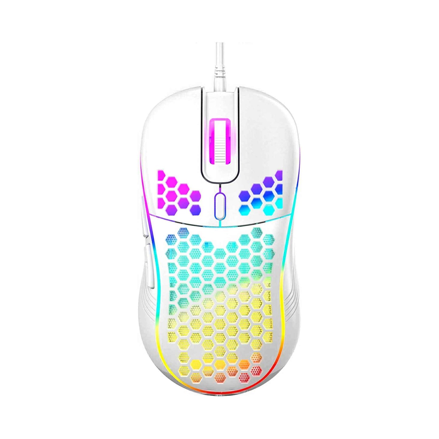 Honeycomb Wired Gaming Mouse with RGB Lighting – 7200 DPI Lightweight Ergonomic Gaming Mouse