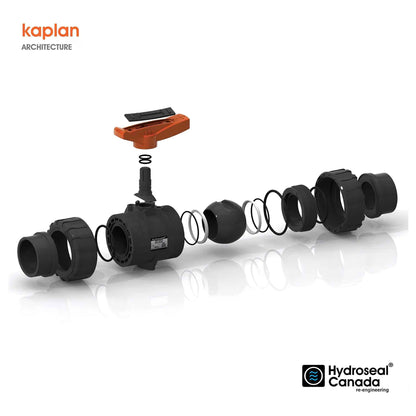 Kaplan 3" PVC True Union Ball Valve – Full Port, EPDM O-Rings, PTFE Seats, 200 PSI, ASTM F1970, Socket Type (Gray)