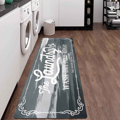 20” x 48” Laundry Room Rug Runner – Waterproof Non-Slip Rubber Kitchen & Floor Mat, Cushioned Anti-Fatigue Farmhouse Runner Rug