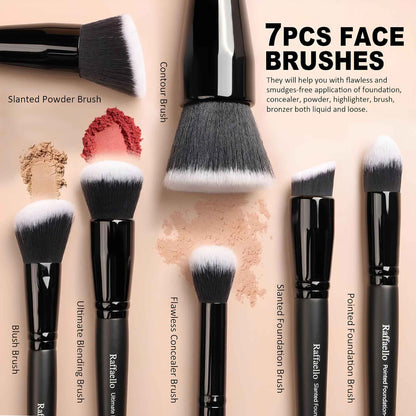 15-Piece Makeup Brush Set – Professional Vegan Makeup Brushes for Foundation, Blush & Eyeshadow