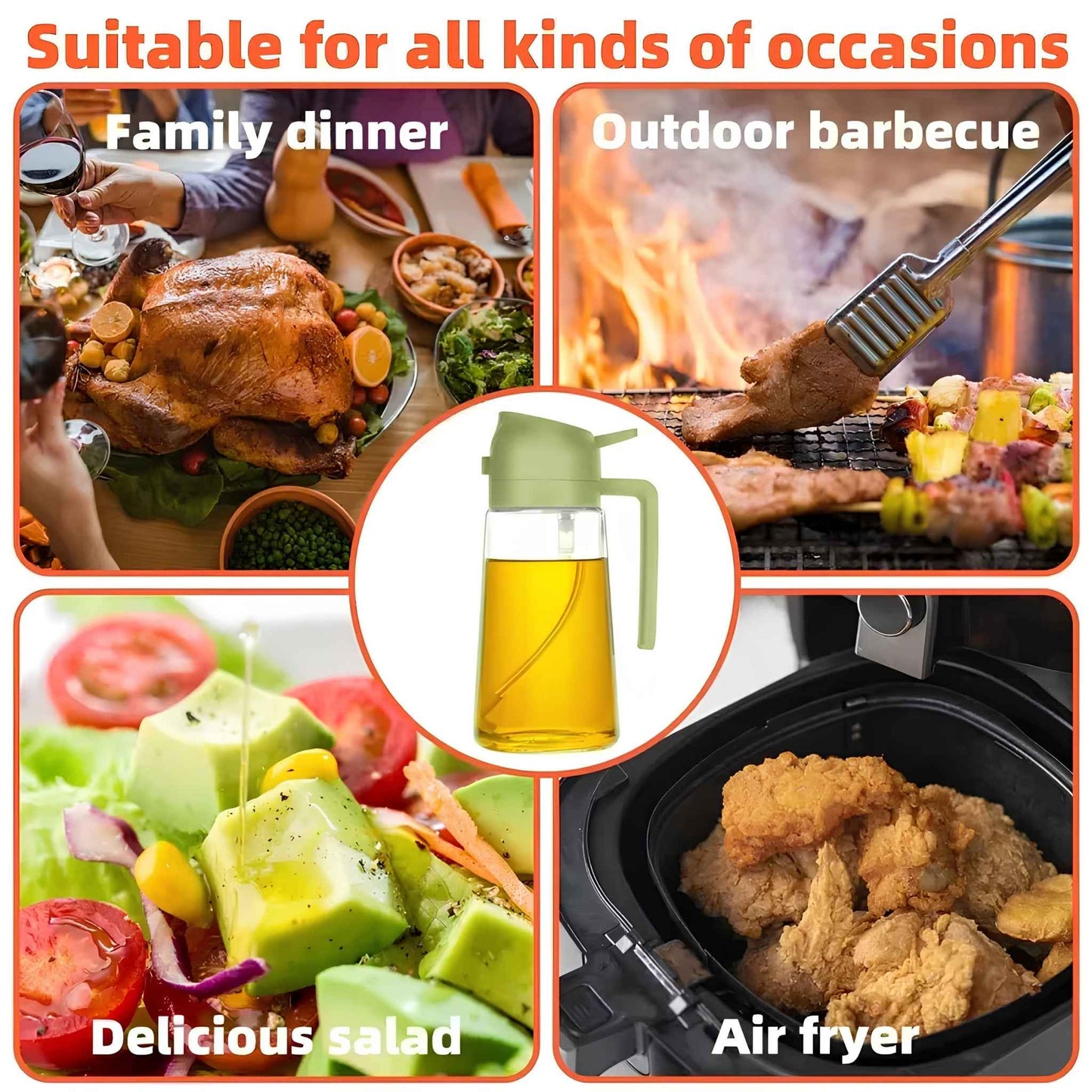 Mistify™ 500ml Olive Oil Spray Bottle – Precision Oil Mister Dispenser for Cooking, Air Fryer, Grilling & Baking