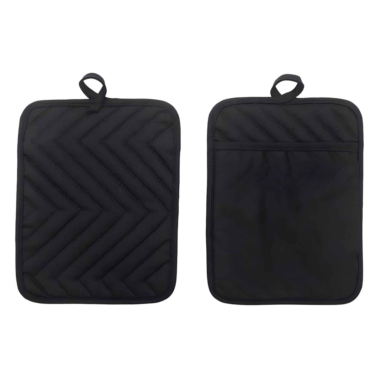 Heat Resistant Cotton Pot Holders for Kitchen – 3-Pack Pocket Oven Mitt Hot Pads for Counter & Stove Use