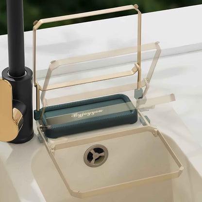 SinkNest™ Triangle Sink Drain Rack – Hanging Suction Cup Strainer Basket for Kitchen Waste, Fruits & Vegetables – Space Saving Sink Organizer