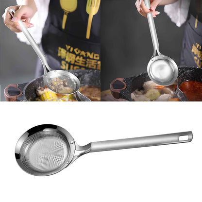SleekSkim™ Stainless Steel Mesh Strainer – Fine Mesh Skimmer for Oil, Soup & Frying
