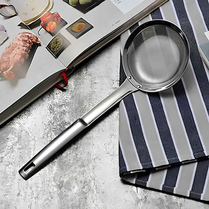 SleekSkim™ Stainless Steel Mesh Strainer – Fine Mesh Skimmer for Oil, Soup & Frying