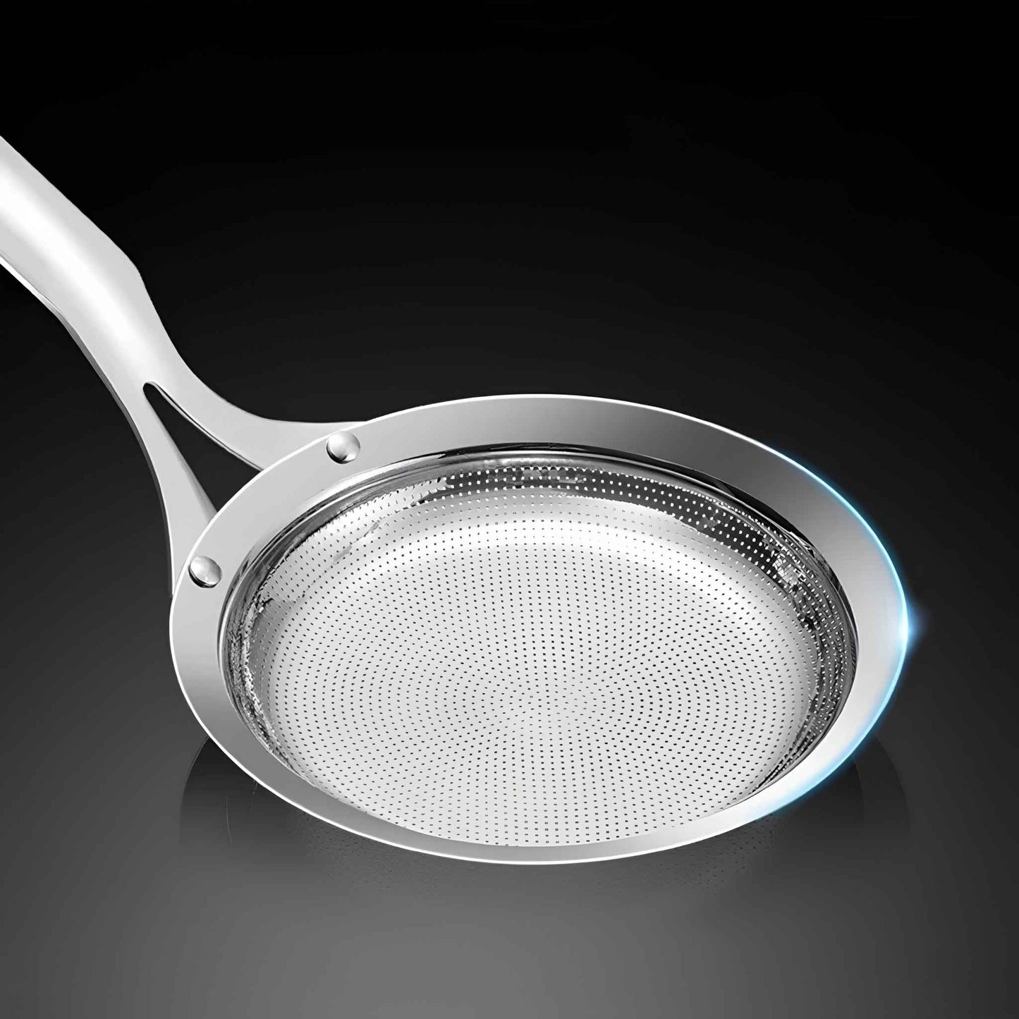 SleekSkim™ Stainless Steel Mesh Strainer – Fine Mesh Skimmer for Oil, Soup & Frying