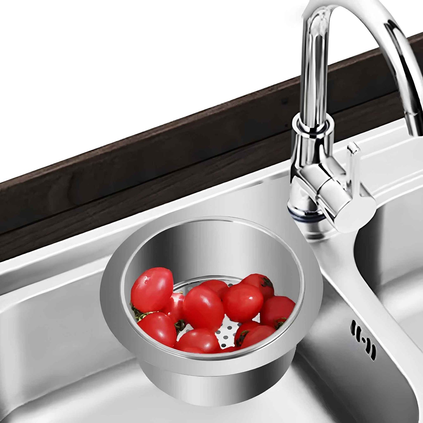 Stainless Steel Swan Sink Strainer Basket – Hanging Drain Basket for Kitchen Sink, Fruit & Vegetable Drainer, Sponge Holder