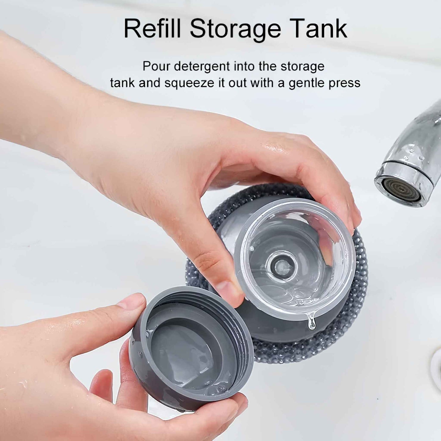 The Ultimate Soap Dispensing Dish Brush – 2-in-1 Kitchen Scrubber with Built-In Soap Dispenser for Effortless Cleaning
