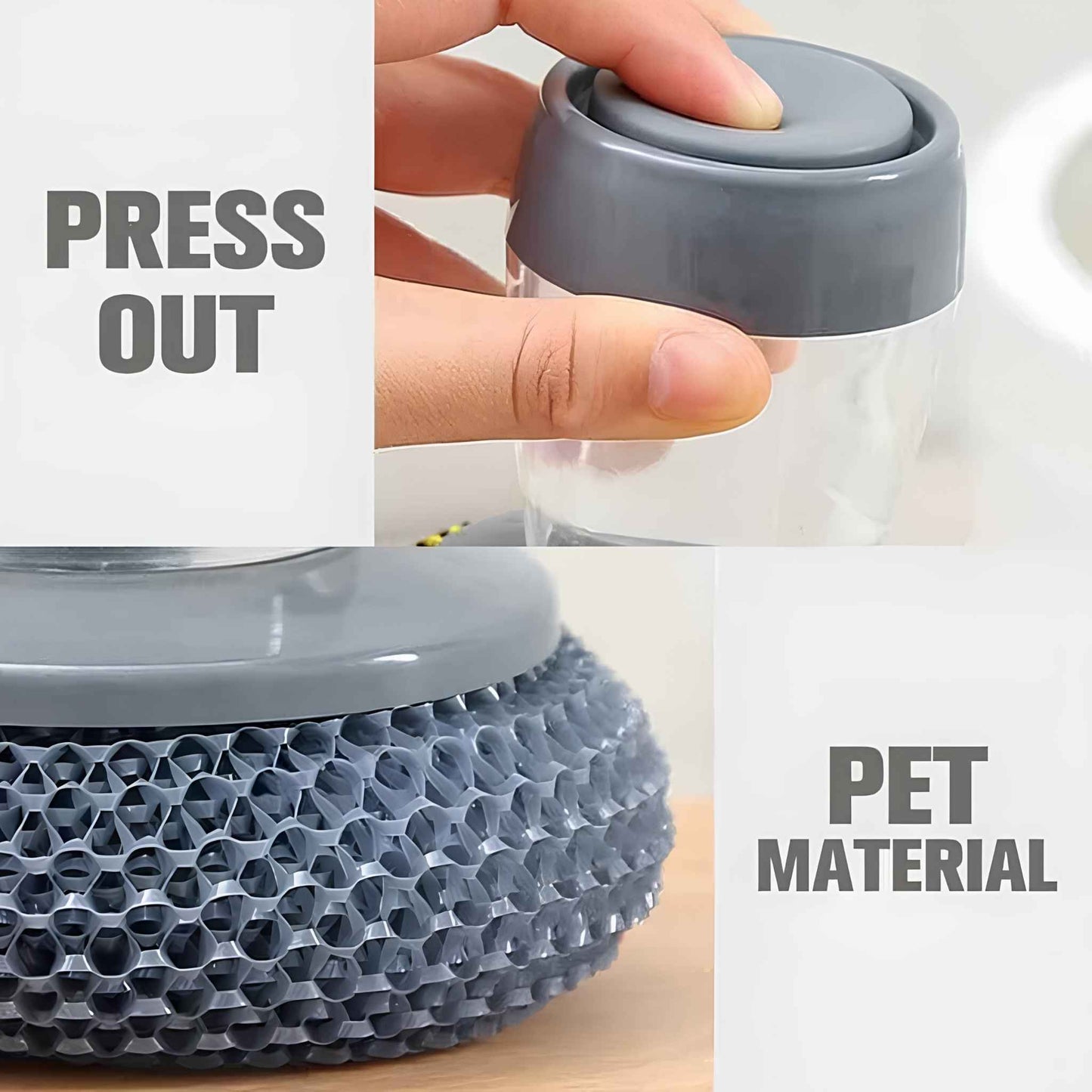 The Ultimate Soap Dispensing Dish Brush – 2-in-1 Kitchen Scrubber with Built-In Soap Dispenser for Effortless Cleaning