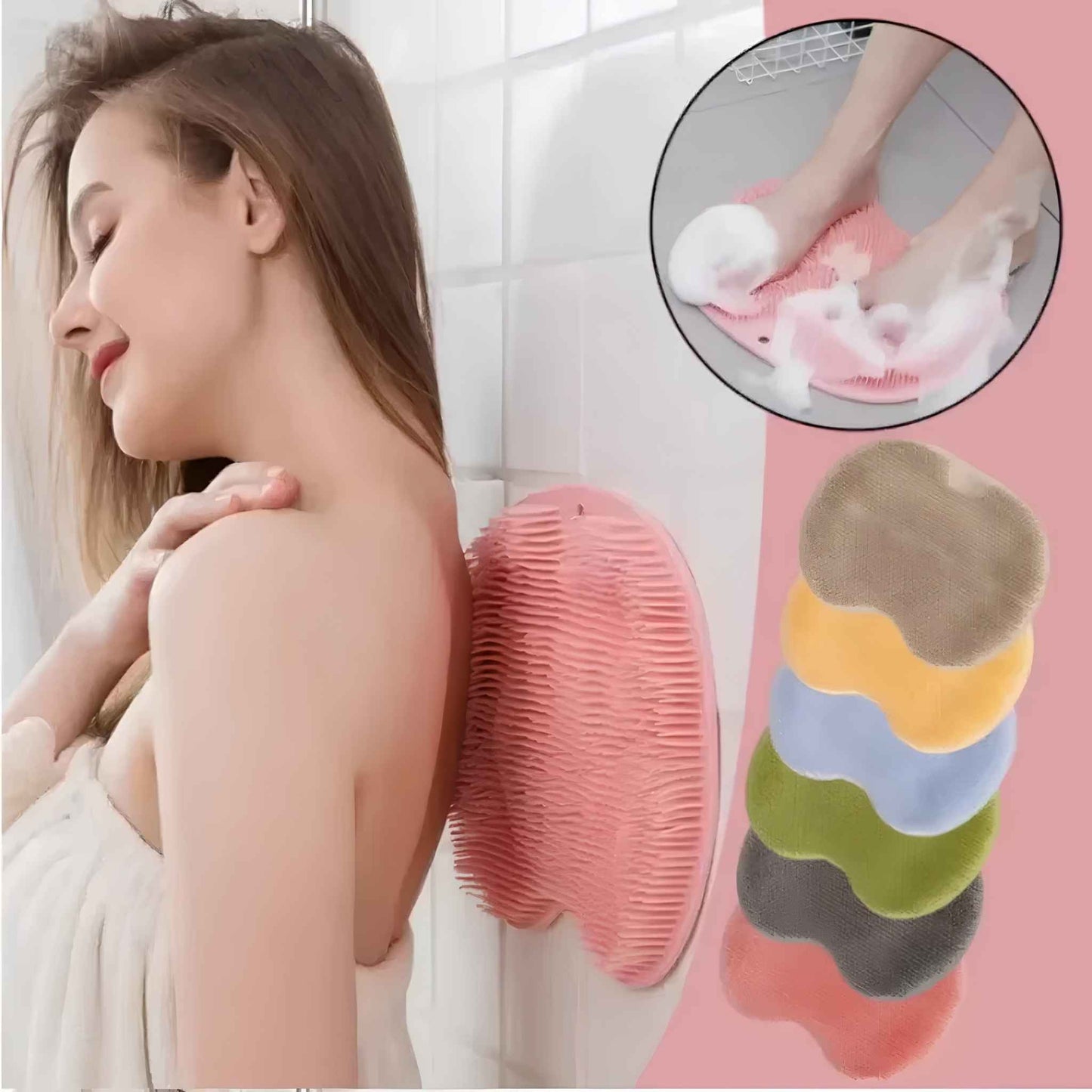 Ultimate Spa-Style Exfoliating Shower Mat – 5-in-1 Silicone Body Scrubber, Foot Cleaner & Massage Shower Mat