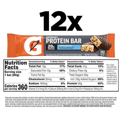 Whey Protein Bars Cookies & Crème – 20g Protein High Protein Snack Bars (Pack of 12) – Post Workout Recovery Energy Bars