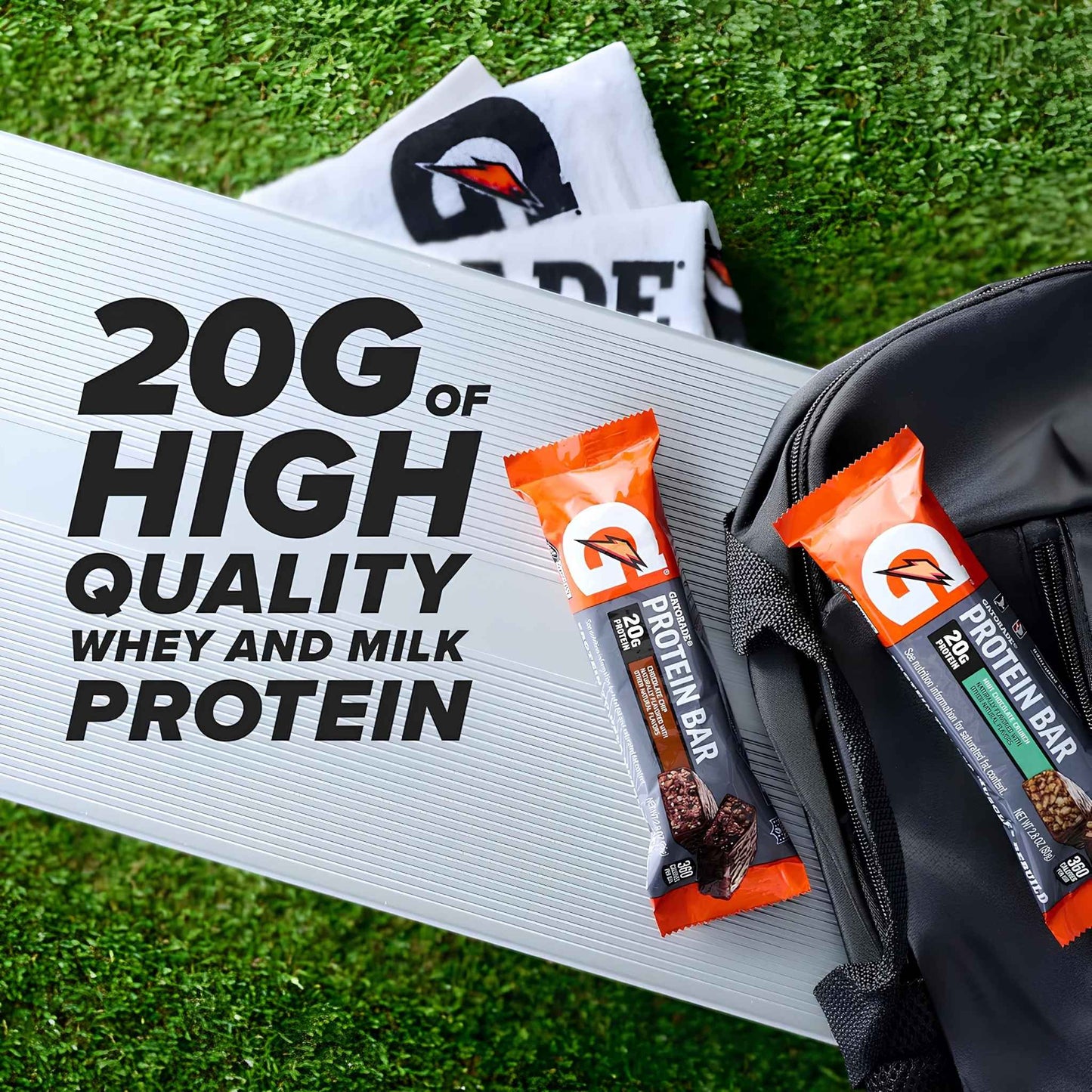 Whey Protein Bars Cookies & Crème – 20g Protein High Protein Snack Bars (Pack of 12) – Post Workout Recovery Energy Bars