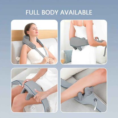 Wireless Neck and Shoulder Massager with Heat – Cordless Trapezius Kneading Massage Shawl
