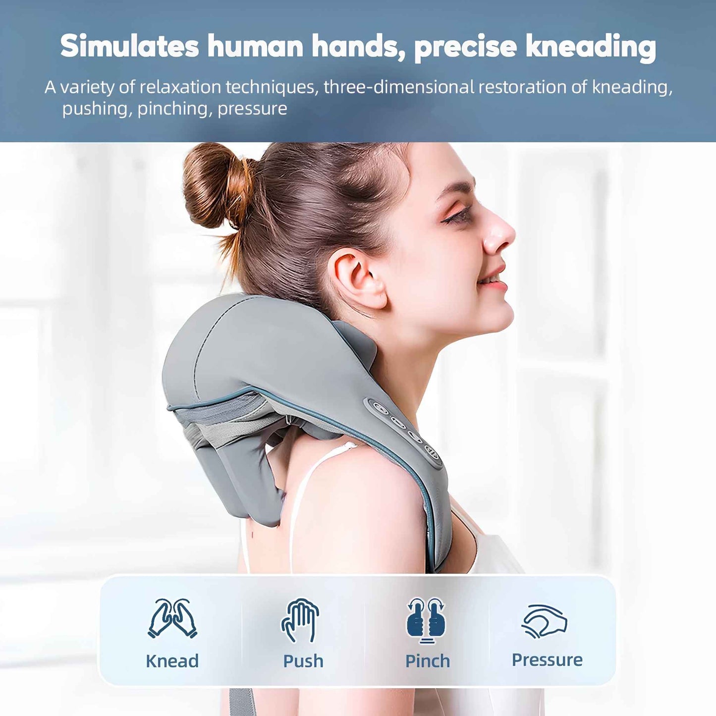 Wireless Neck and Shoulder Massager with Heat – Cordless Trapezius Kneading Massage Shawl