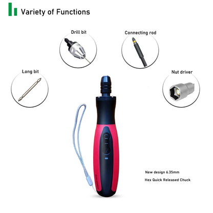 Electric Screwdriver Cordless 2000Mah Rechargeable Battery Power Tools Set Manual and Automatic Integrated LED Repair Tools