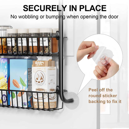 Over the Door Pantry Organizer – 6-Tier Metal Storage Rack with Adjustable Hanging Baskets